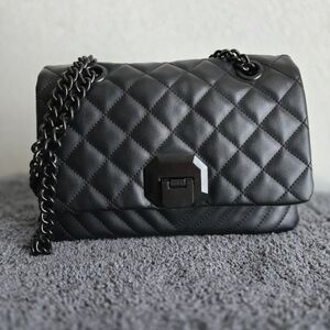 Aldo Quilted Black Chain Strap Bag